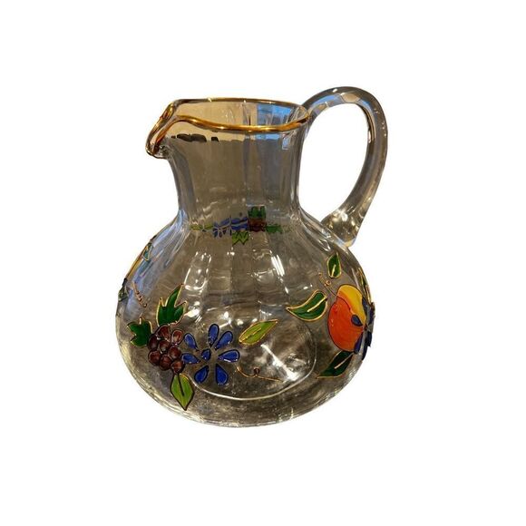 Vintage Venetian fruit pitcher accented in 24k gold - Picture 7 of 11